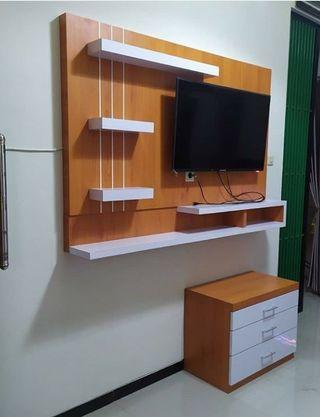 Rak tv gantung/backdrop tv
