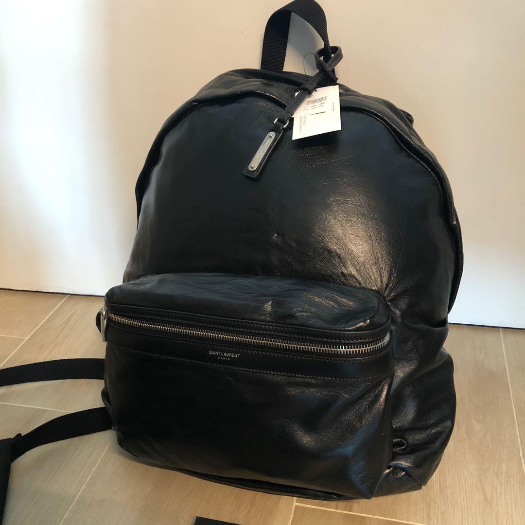100 New Authenic Saint Laurent YSL foldable 2 way Caff Leather Backpack Carousell