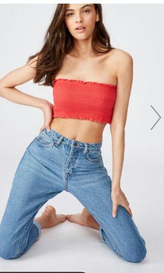 Ribbed Ruched Tube Top