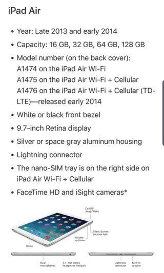 iPad air-128gb wifi + cellular
