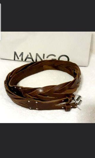 Orig MANGO Brown Braided Belt