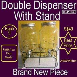 Glass Dispenser - Beverage / Juice Dispenser - Brand New