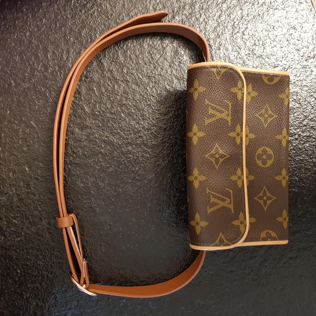 Louis Vuitton Pochette Florentine Bum bag Monogram with Strap Fanny Pack  230612 Brown Coated Canvas Clutch, Louis Vuitton