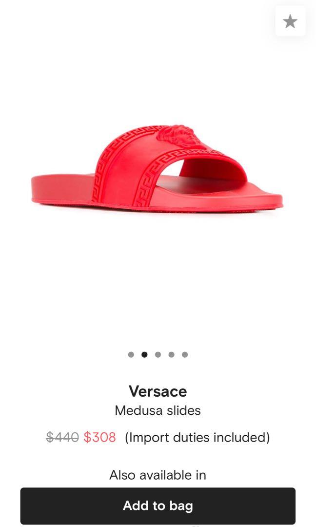 All red versace slides cheap