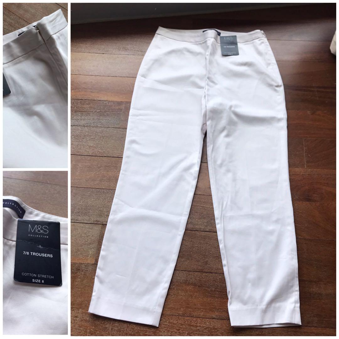 m&s white cropped jeans