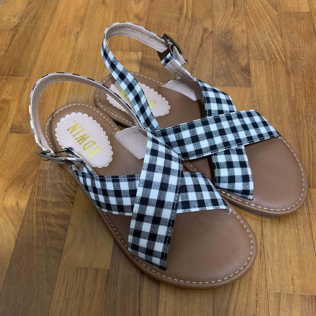 checkered sandals