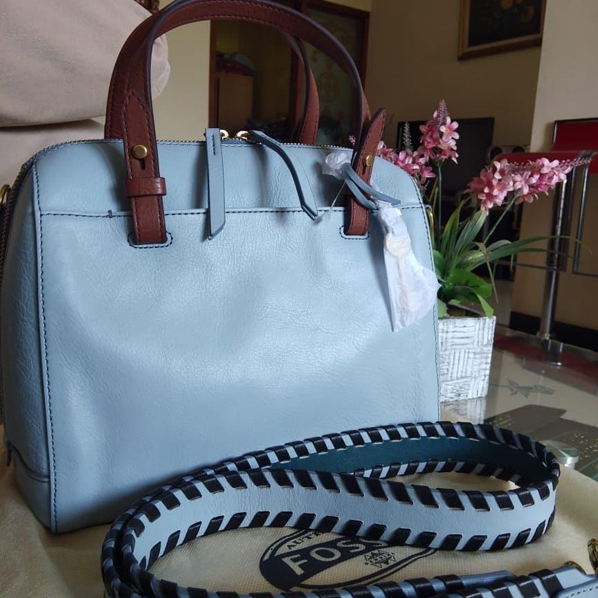 Fossil Rachel satchel horison original leather blue new ya