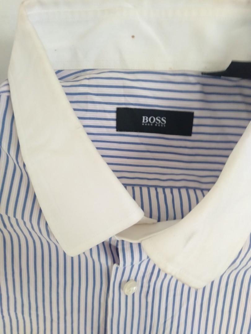 Hugo Boss Iconic Classic (Category: Activewear) located in Manila. Submitted by mindplanets (Listing ID 274579040, Image 1). Description: Well known boss classic look: thin blue stripes on white celebrity favorite hugo boss dapper shirt.