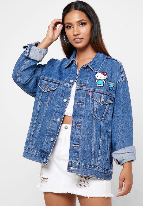 Levi s Hello Kitty Denim Jacket Women s Fashion Coats Jackets