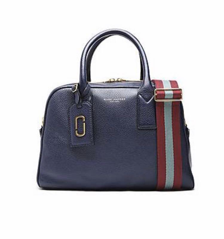 MARC JACOBS Gotham Leather Bauletto Crossbody Bag Navy