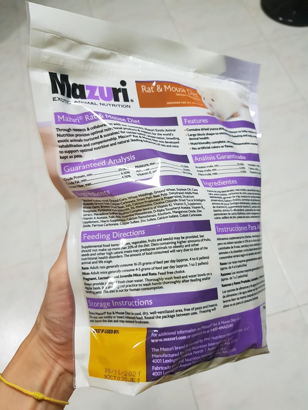Mazuri Lab Blocks ( Rat & Mouse Diet), Pet Supplies, Pet Food on Carousell