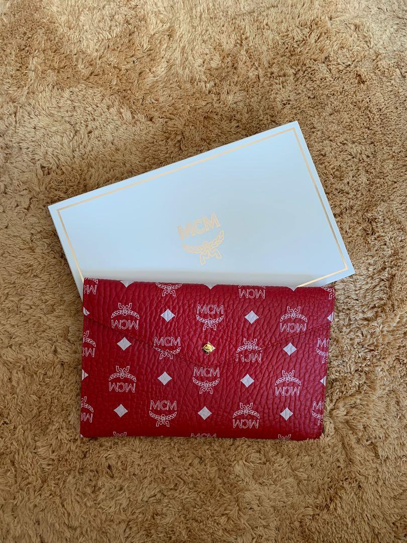 Red mcm clutch hot sale