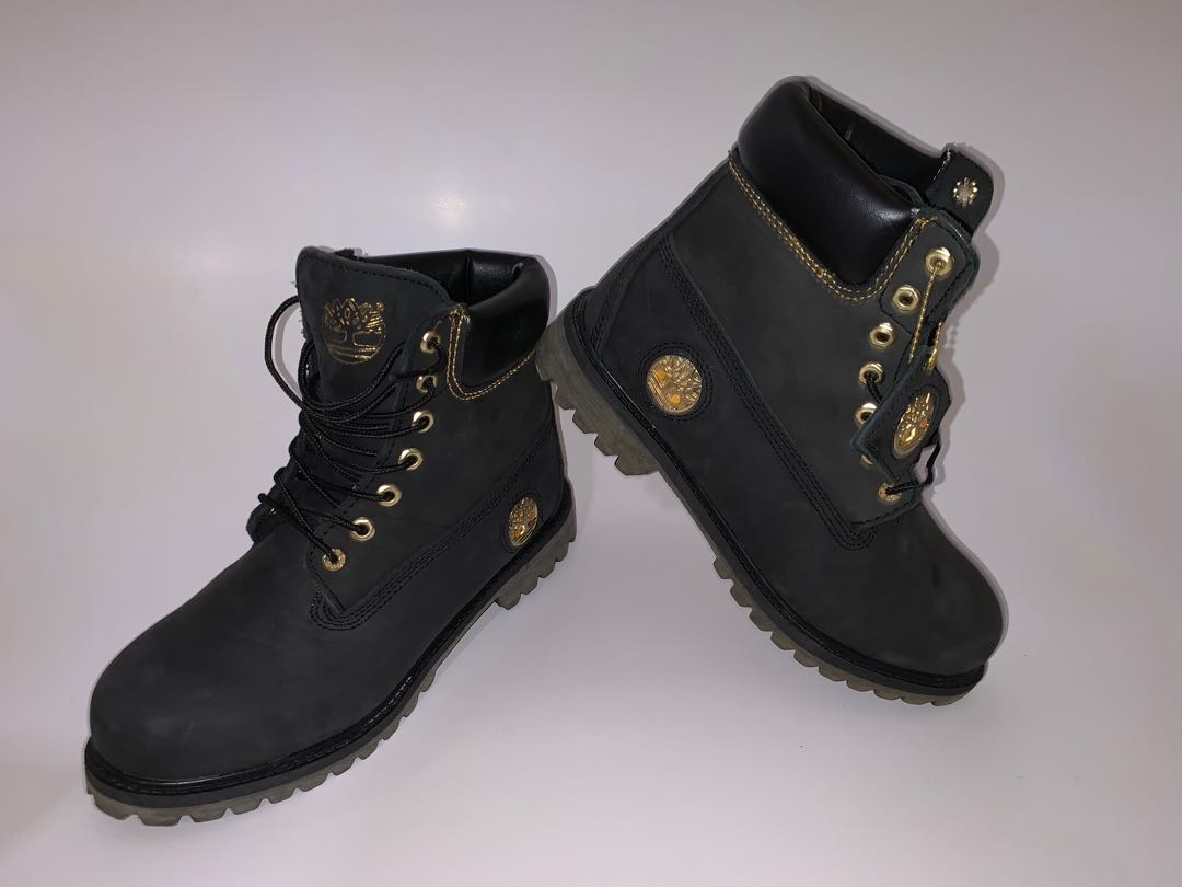 black and gold timberland boots