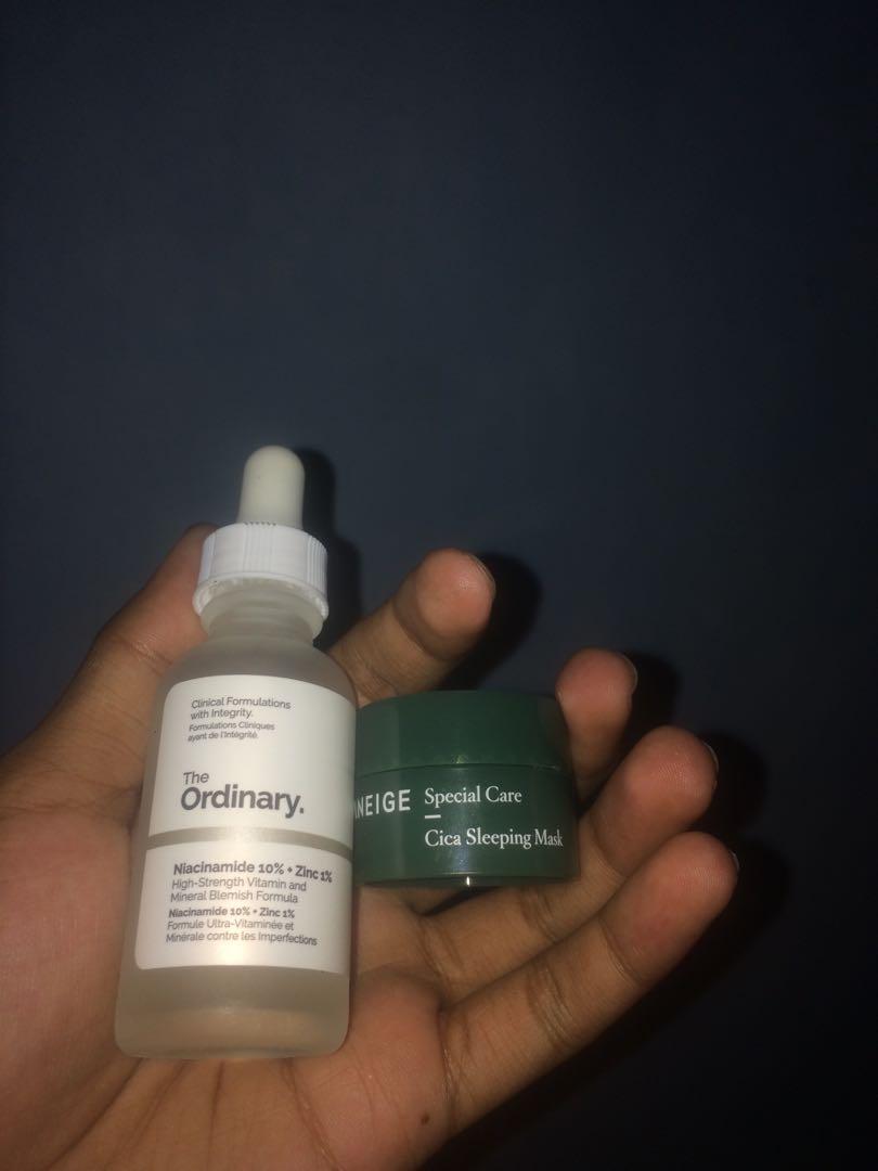 The Ordinary Niacinamide and Laneige Cica Sleeping Mask CNY2020