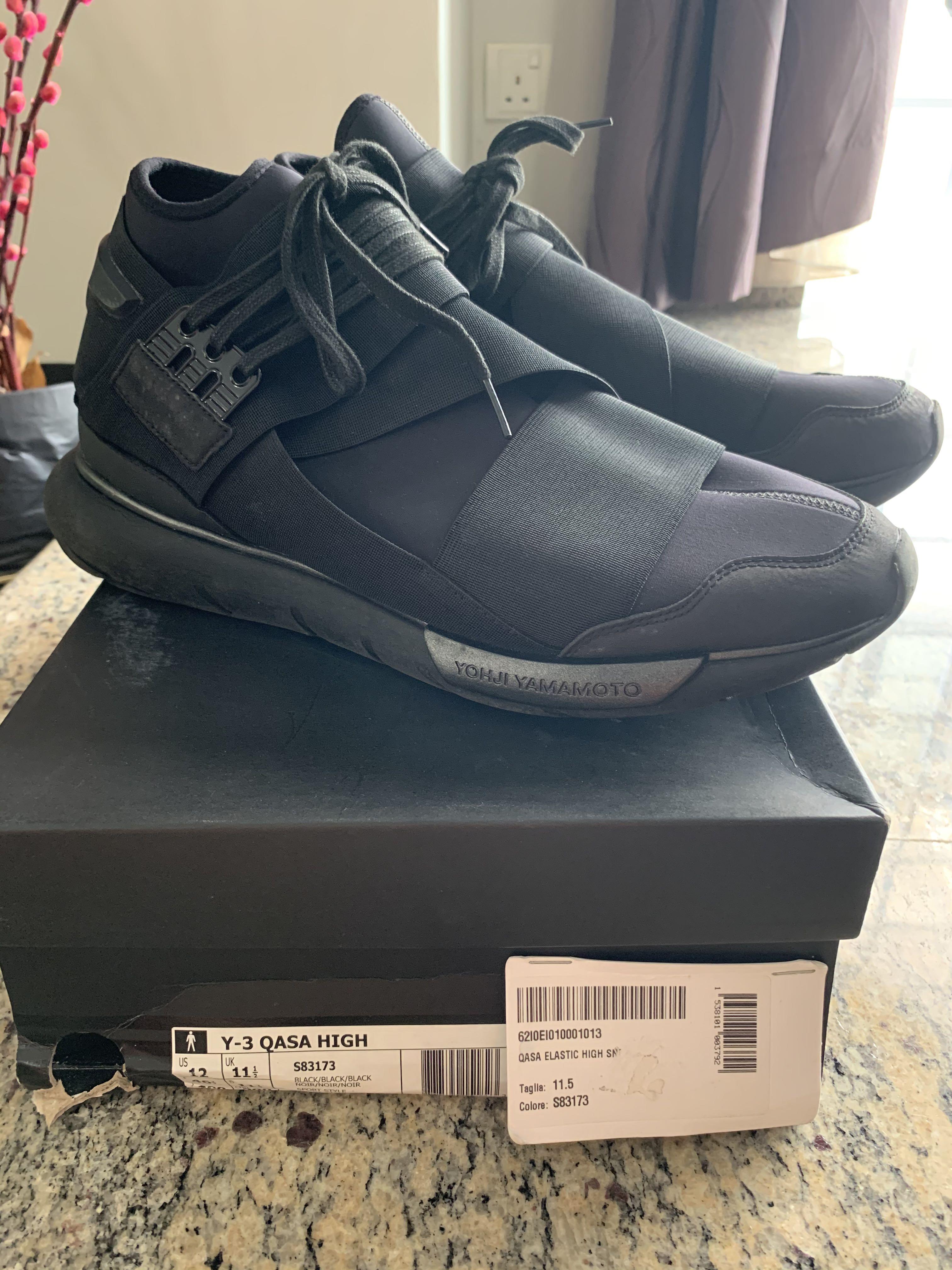 Y3 Qasa High Triple Black US12