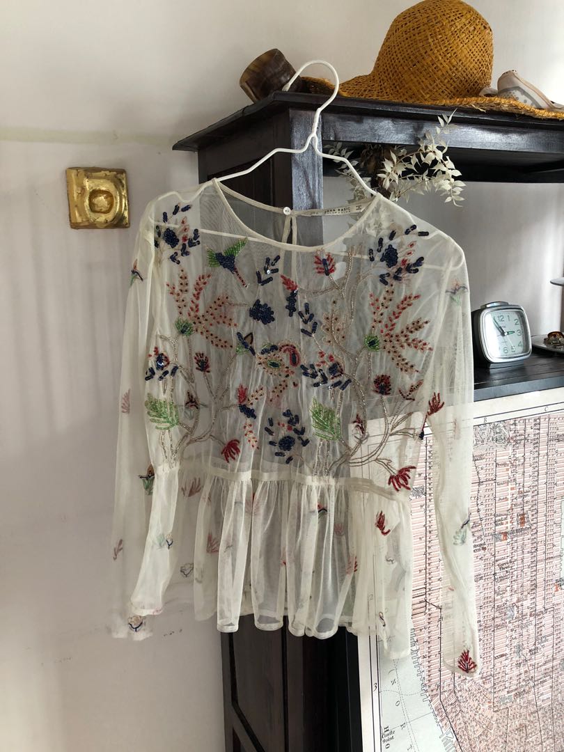 beaded mesh top