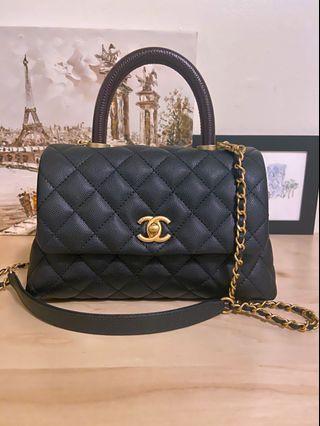 CHANEL Small Flap Bag with Top Coco Handle