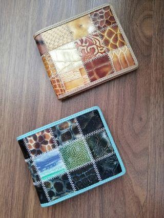 New Leather patchwork wallets