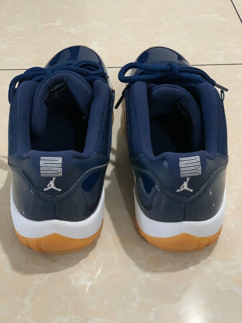 Air Jordan 11 Retro Low Navy/Gum, Men's Fashion, Footwear