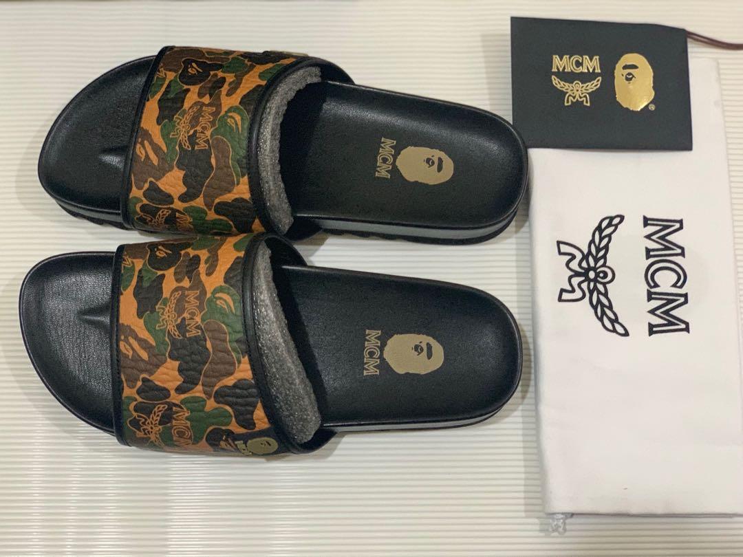 Mcm x bape discount slides