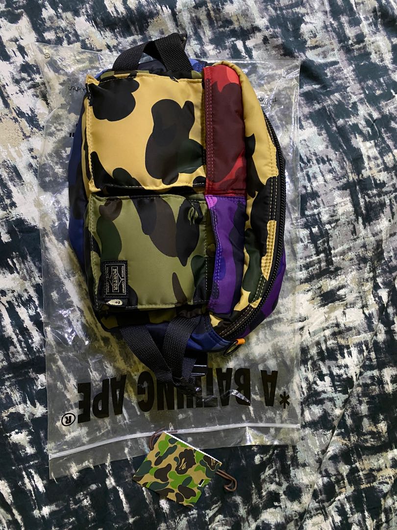 Bape X Porter Mix Camo Waist Bag Men s Fashion Bags Sling Bags