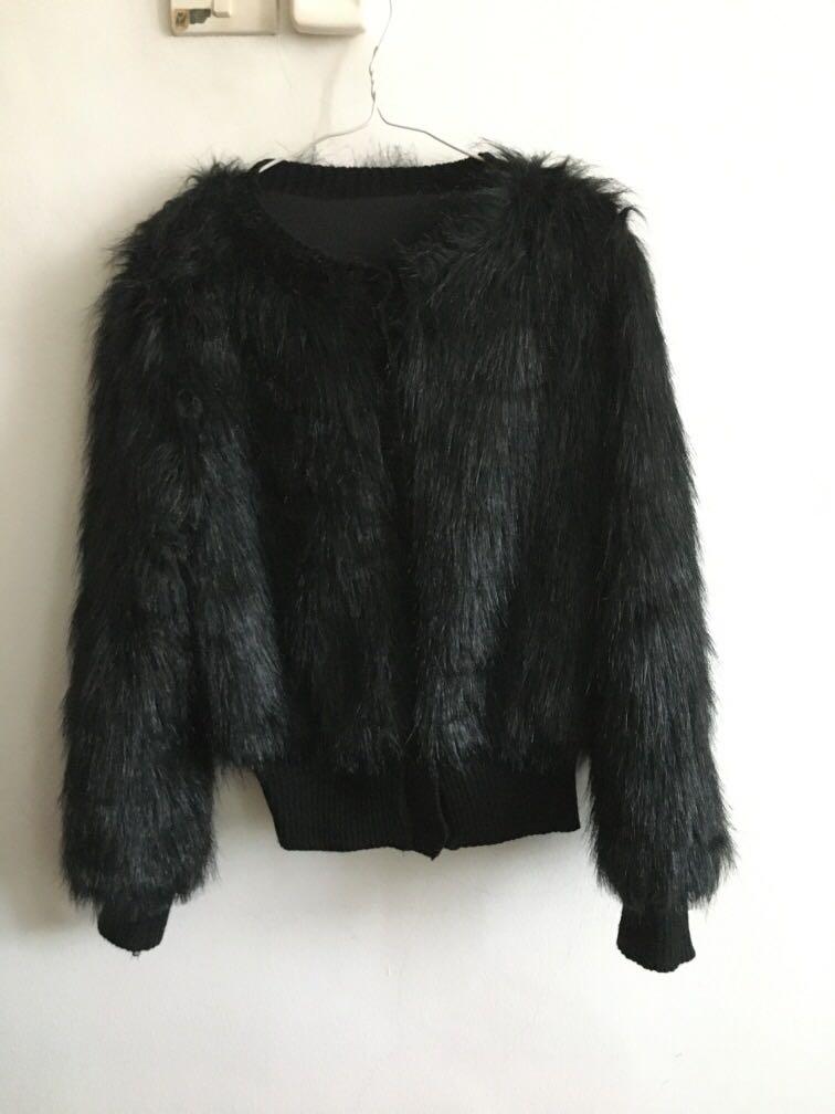 black fur sweater