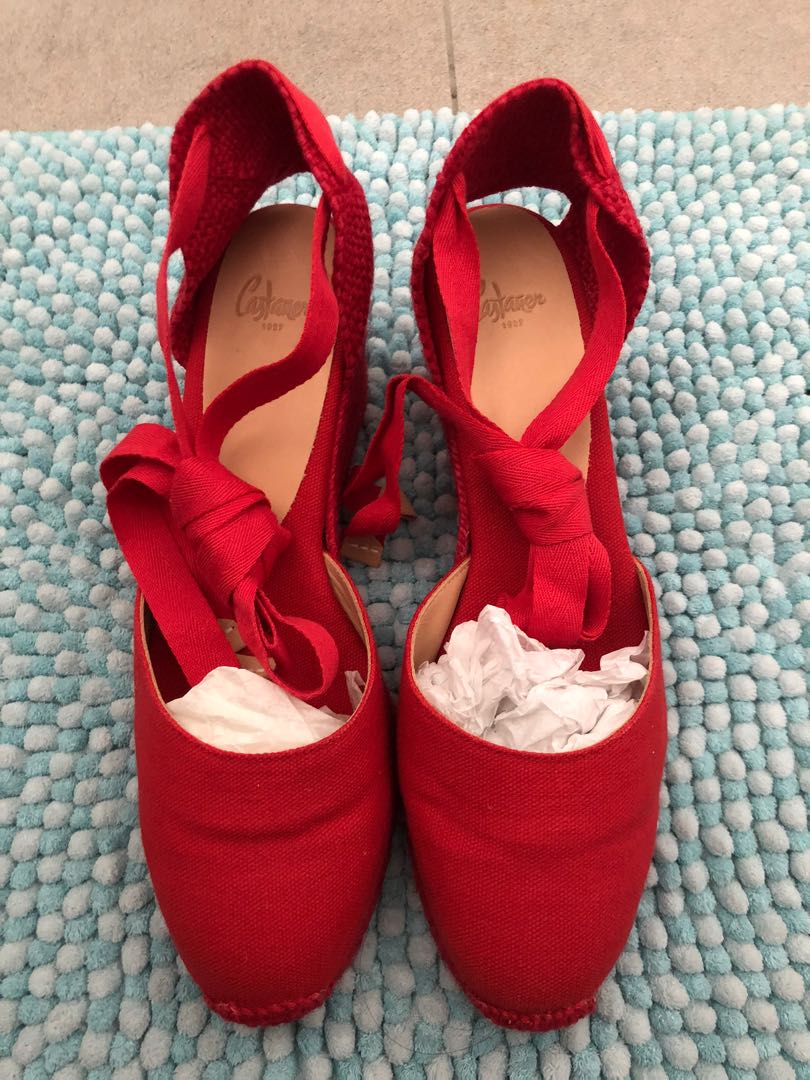 Red espadrilles best sale