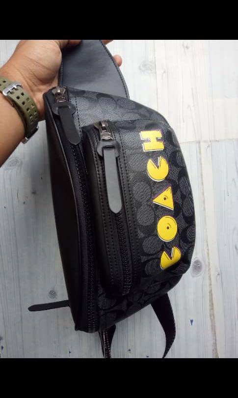 COACH X PAC MAN BLACK WAIST BAG ORIGINAL Men s Fashion Bags