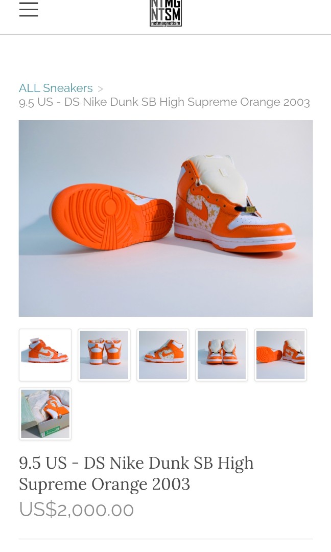 nike sb supreme orange