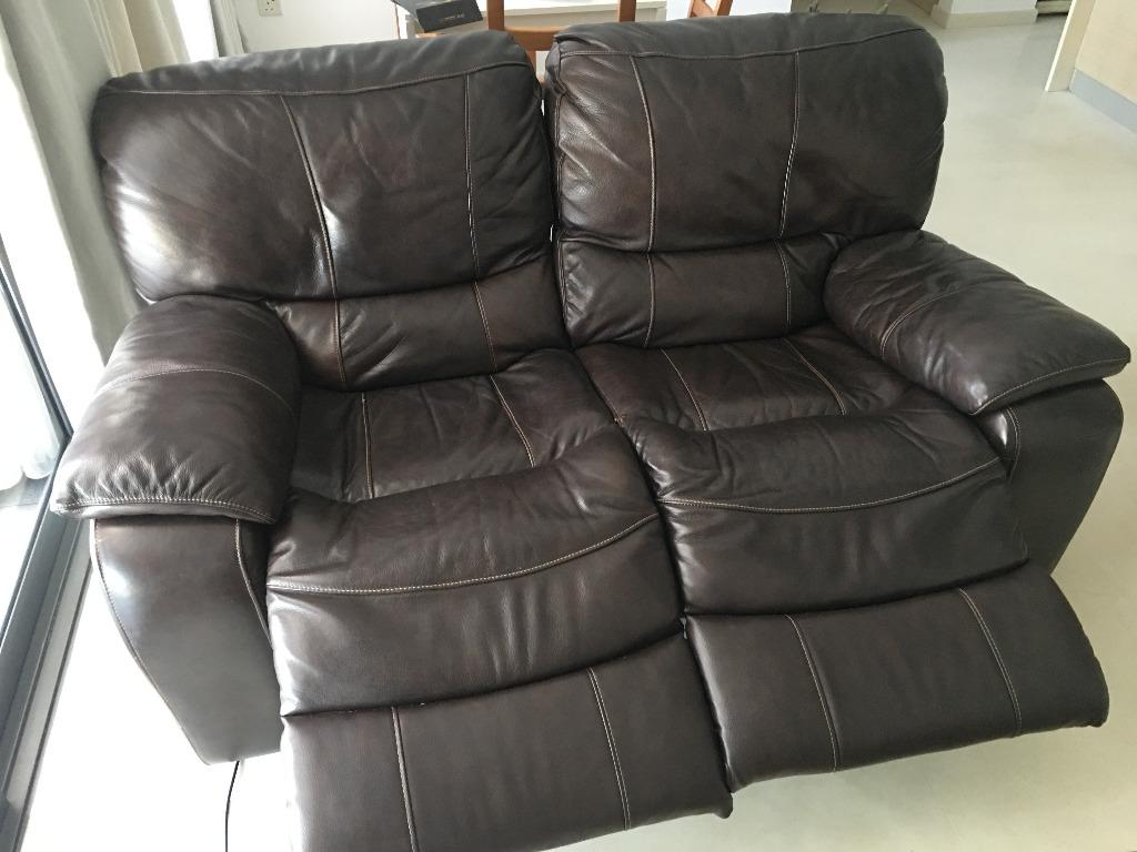 Electric Recliner Sofa Real Leather And In Great Condition