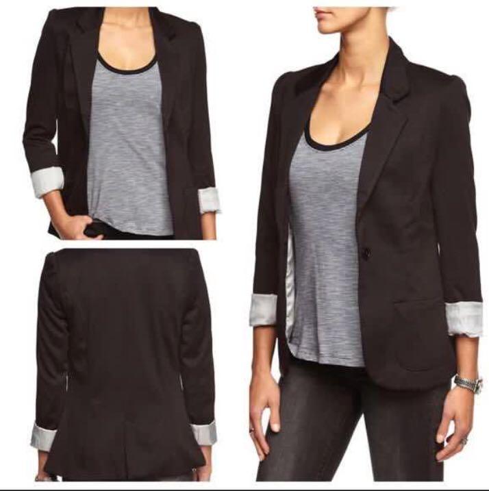 Fully lined knit black blazer, Women's 