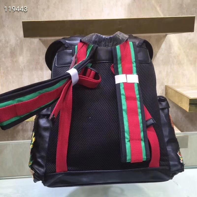 Black gucci backpack with 2025 red and green strap