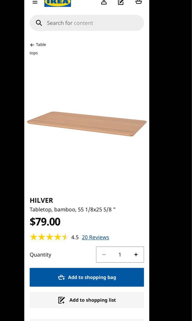 Ikea bamboo table top, Furniture & Home Living, Furniture, Tables