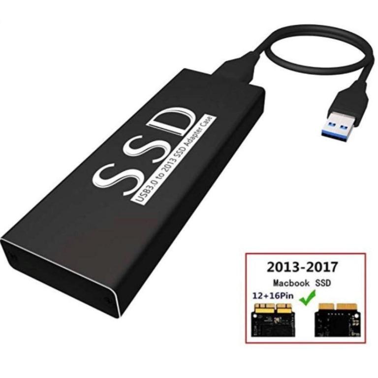M747 Qnine Usb 3 0 Pcie Ssd Enclosure For 13 14 15 16 17 Macbook Air Pro Retina Usb External Reader For A1465 A1466 A1398 A1502 Ssd Adapter With Case Support 12 16 Pin