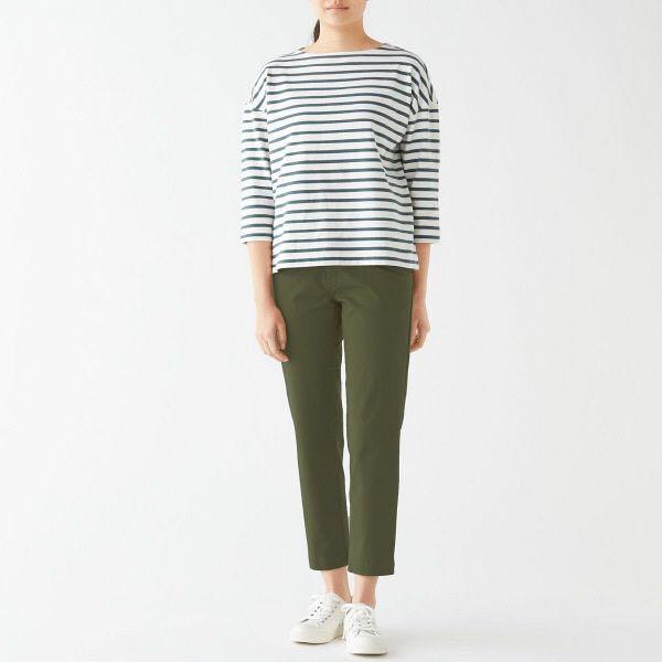 MUJI Women's 4-Way Stretch Boyfit Chino Pants