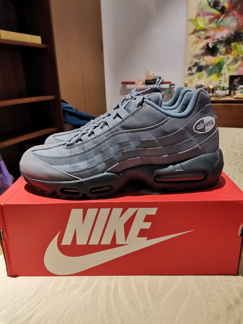 Nike Air Max 95 grey swapped logo US 10 (Category: Sneakers) located in Makati City. Submitted by viper353 (Listing ID 274643129, Image 1). Description: For sale: Nike Air Max 95 grey (rare swapped logo) BNIB Authentic Color: Grey Preferably pick up. If shipping, pay first (can do gcash) and buyer arrange for shipping/lalamove. Pm for offers. Thanks!.