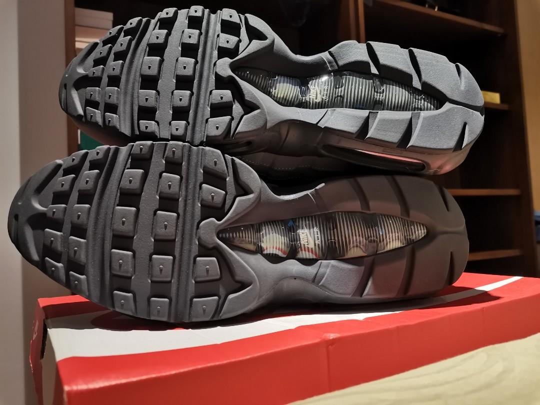 Nike Air Max 95 grey swapped logo US 10 (Category: Sneakers) located in Makati City. Submitted by viper353 (Listing ID 274643129, Image 3). Description: For sale: Nike Air Max 95 grey (rare swapped logo) BNIB Authentic Color: Grey Preferably pick up. If shipping, pay first (can do gcash) and buyer arrange for shipping/lalamove. Pm for offers. Thanks!.
