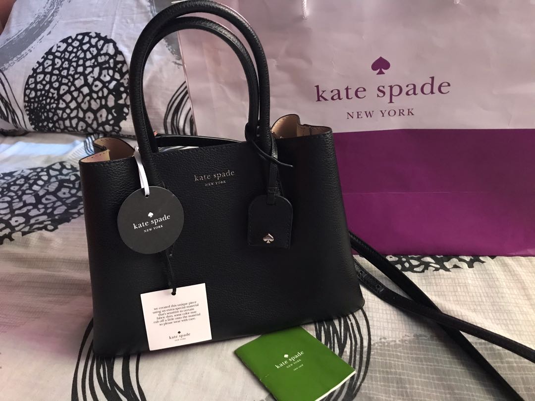 Kate Spade Eva Black Satchel Crossbody, Women's Fashion, Bags & Wallets ...