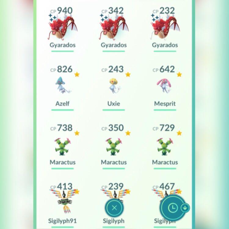 Pokemon Go Account Shiny Gyarados Regionals Toys Games Video Gaming In Game Products On Carousell - shiny axew roblox