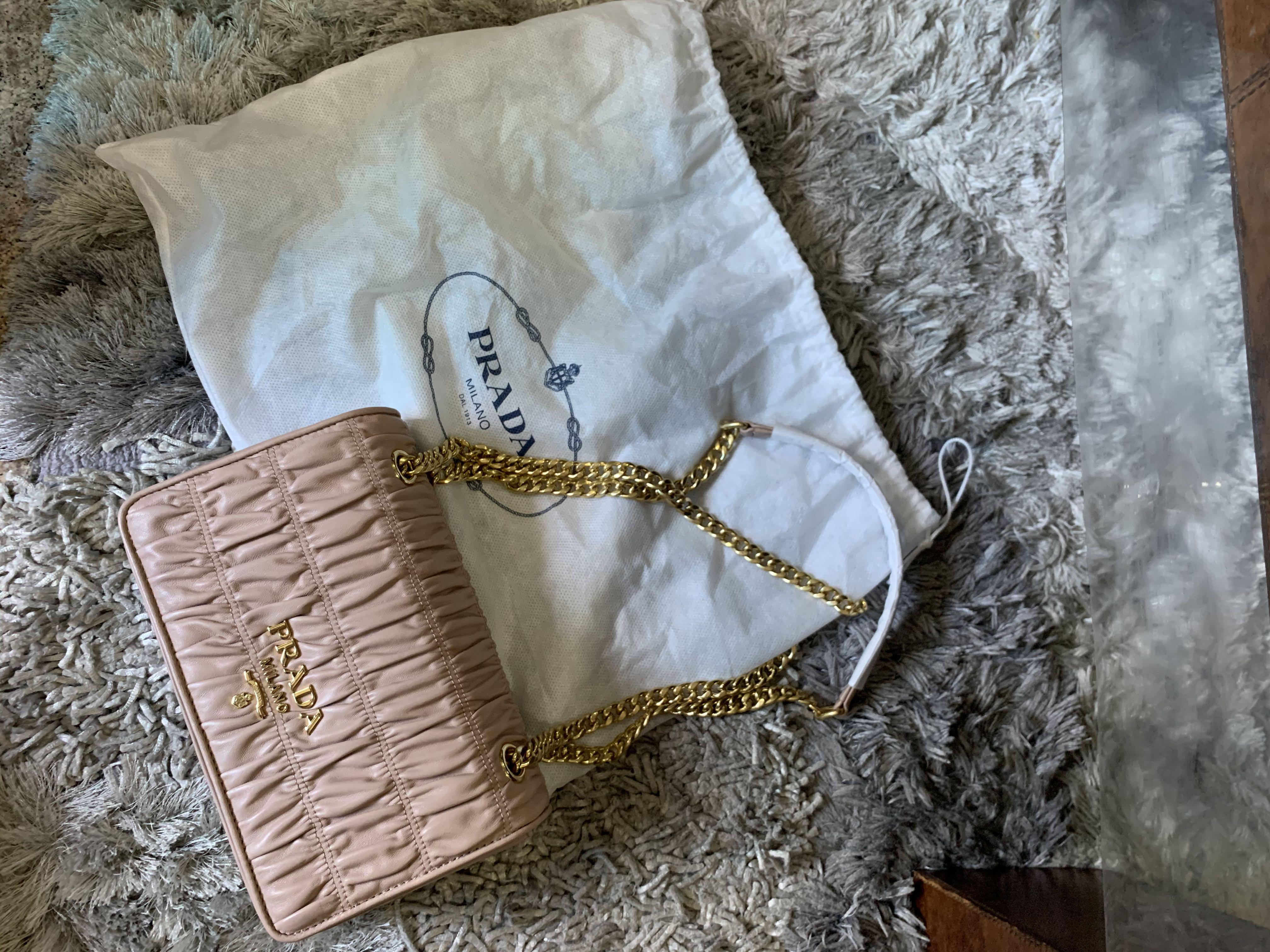 Prada leather non reptile handbag Nappa Gaufre Cipria