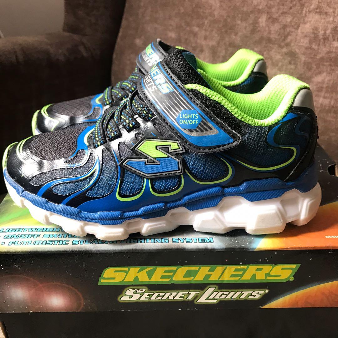 Skechers kids boys skech best sale rayz secret lights sneaker