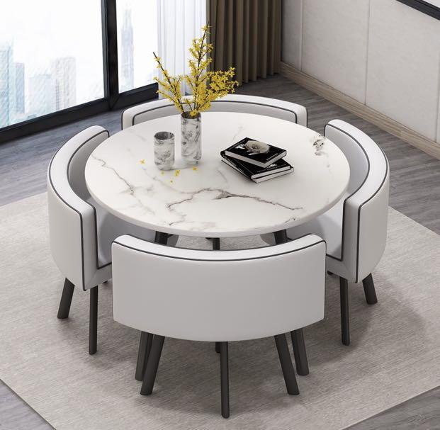 Space Saving Dining Table Stylish, Round Space Saver Dining Table And Chair Set