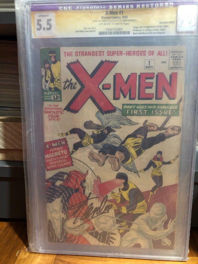 X Men 1 1st App Of X Men Cgc 5 5 Ss Stan Lee Books Stationery Comics Manga On Carousell
