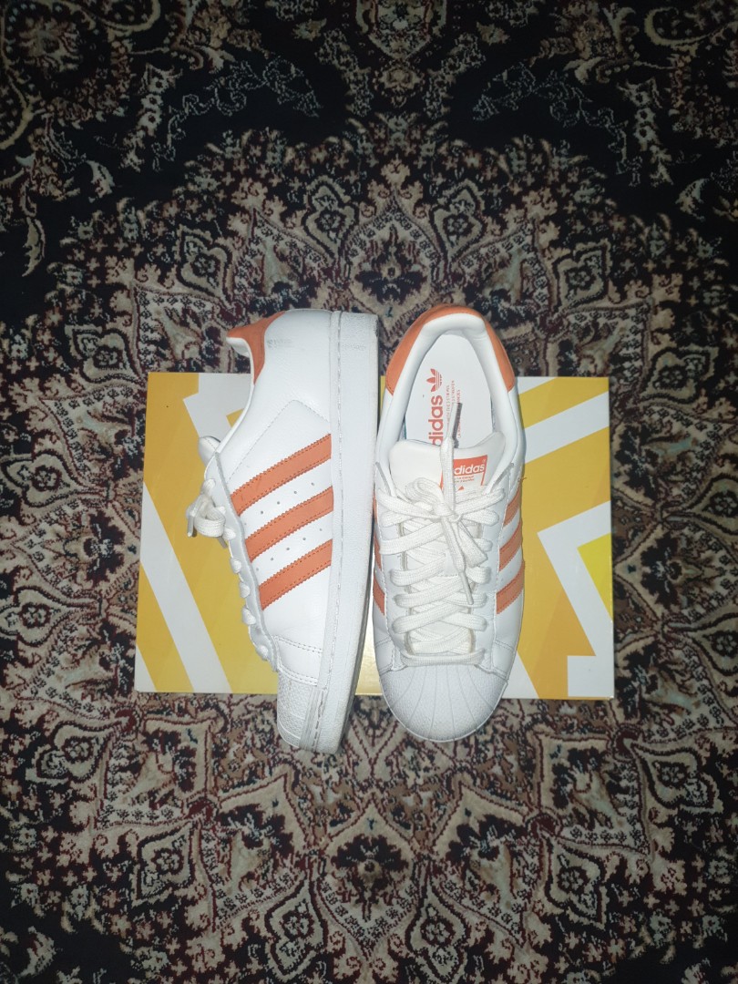 adidas superstar white and orange