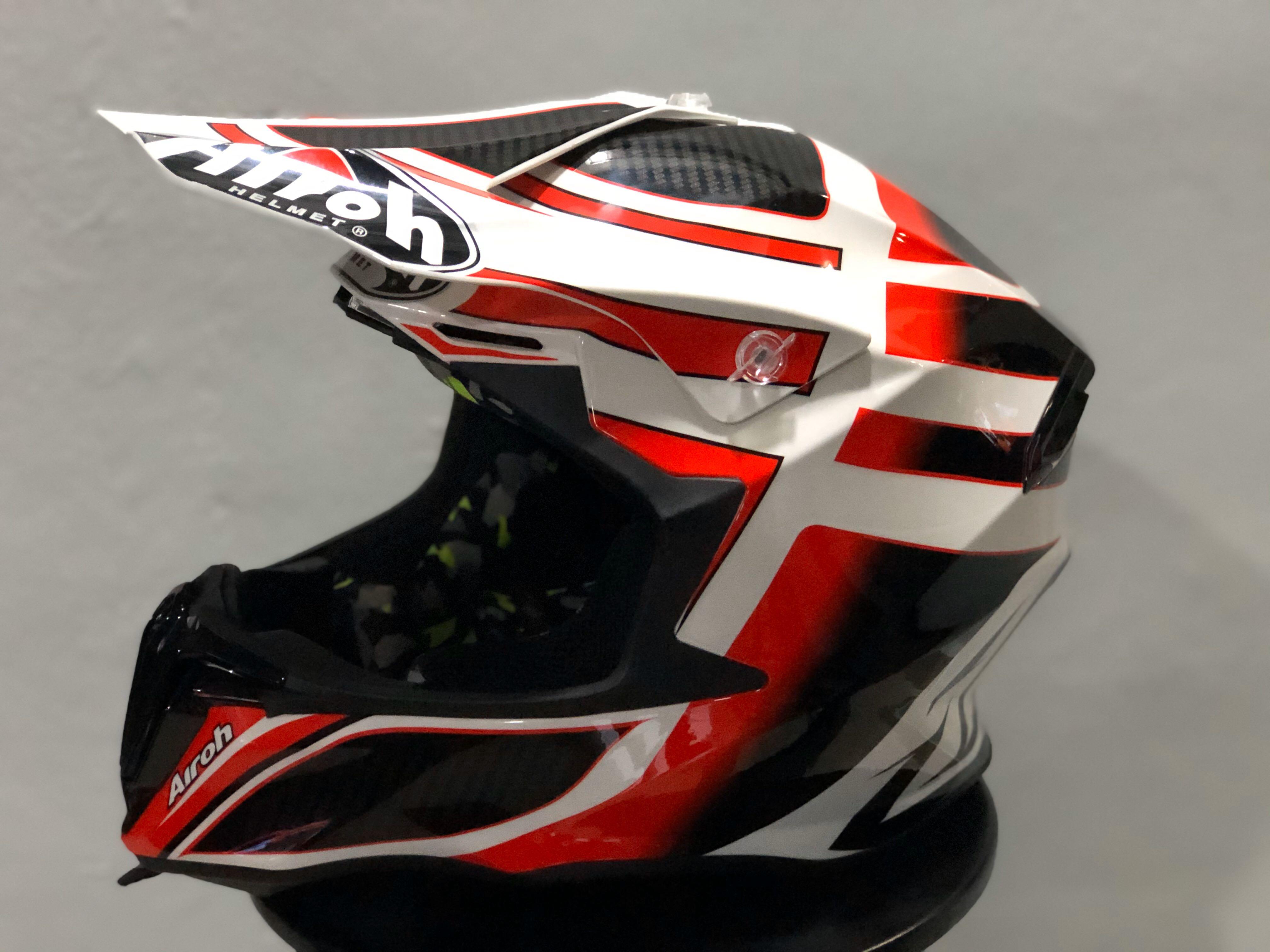 Airoh Twist Shading MX Helmet Red Gloss, Motorcycles, Motorcycle ...