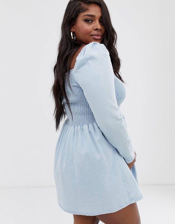 Asos denim smock dress discount