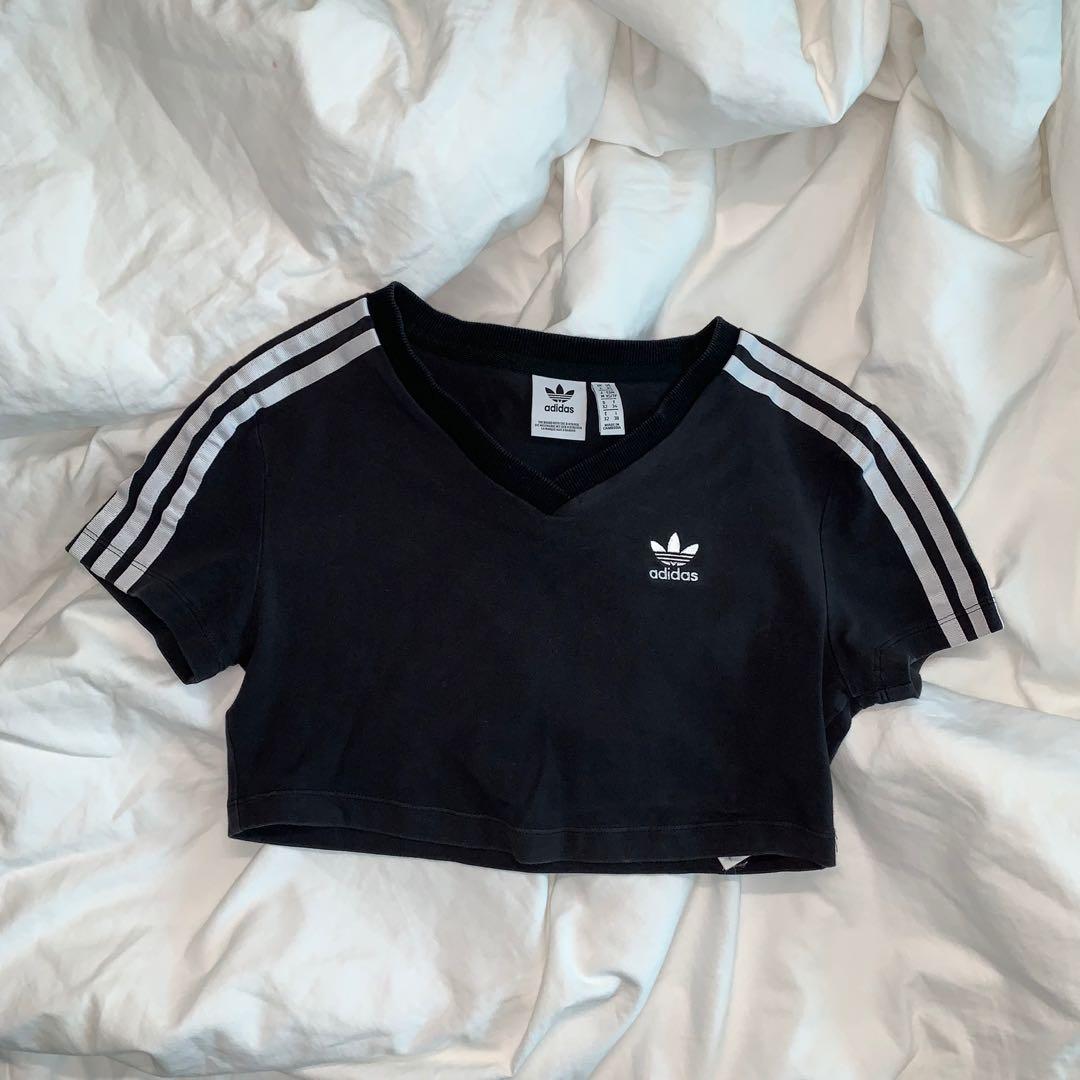 bnwt authentic adidas v neck crop top 