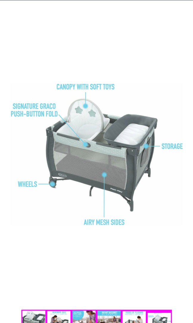 Graco Pack N Play Care Suite Playard Infant Baby Cot Crib Bed