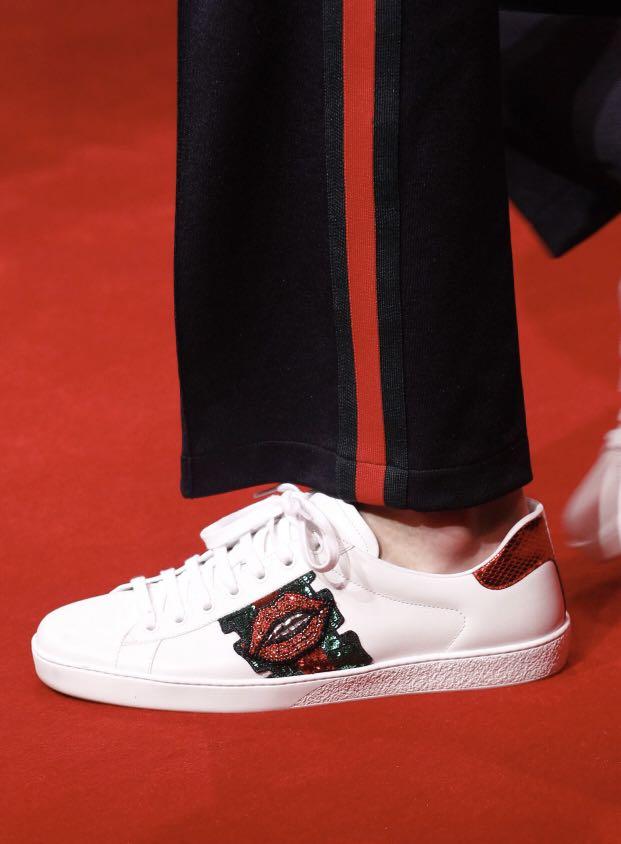 GUCCI Mouth Crystal Ace Sneakers not LV 