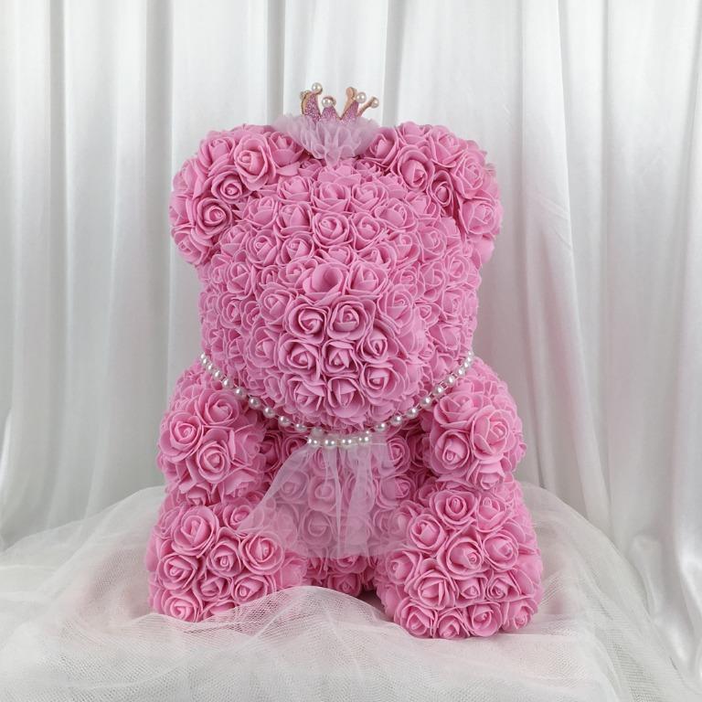 Rose teddy bear with crown clearance